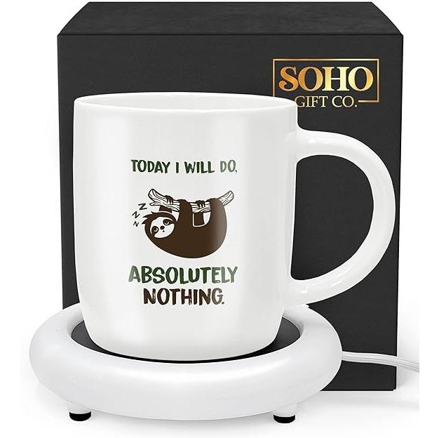 Galvanox Soho Electric Ceramic 12oz Coffee Mug With Warmer today I Will Do Absolutely Nothing Makes Great Gift