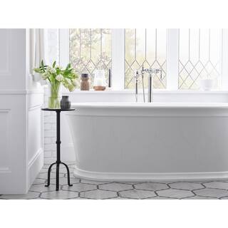 KOHLER Stargaze 60 in. x 30 in. Soaking Bathtub with Center Drain in White K-24011-0