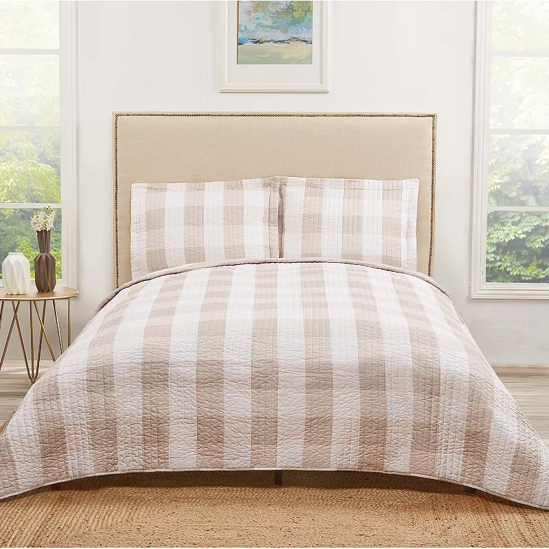 Truly Soft Everyday Buffalo Plaid Quilt and Sham Set