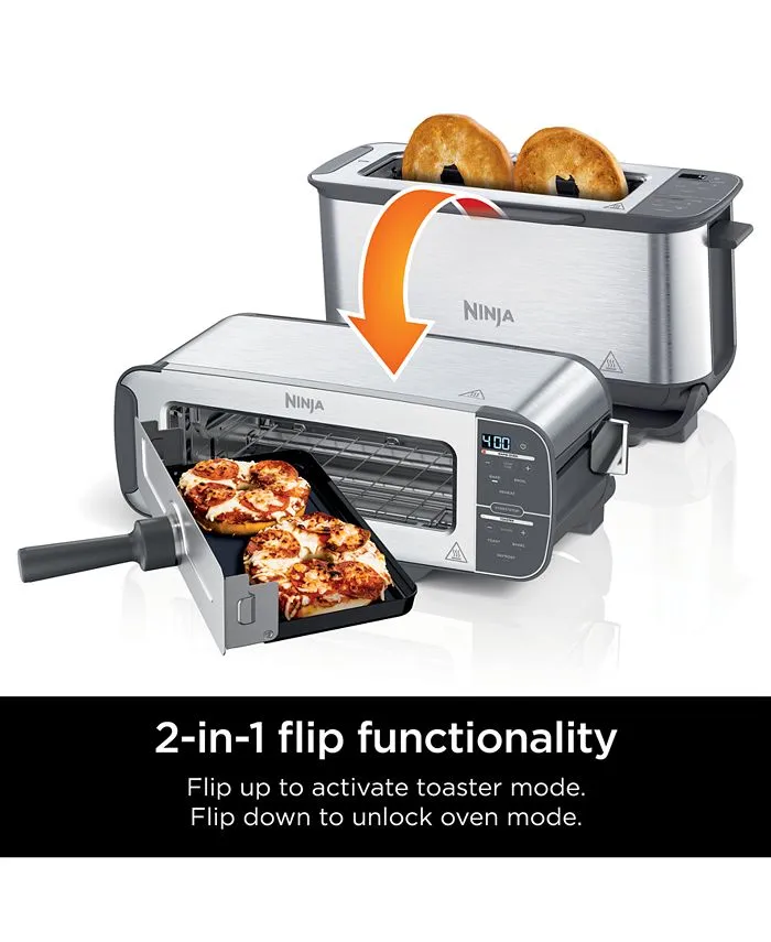 Ninja ST101 Foodi 2-in-1 Flip Toaster Toaster Oven， 1500 Watts