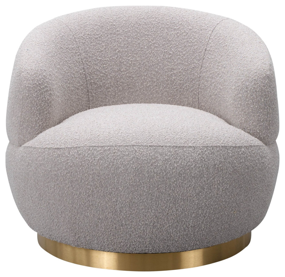 Taupe Boucl√© Swivel Chair  Liang  ampEimil Vitale   Contemporary   Armchairs And Accent Chairs   by Oroa   Distinctive Furniture  Houzz