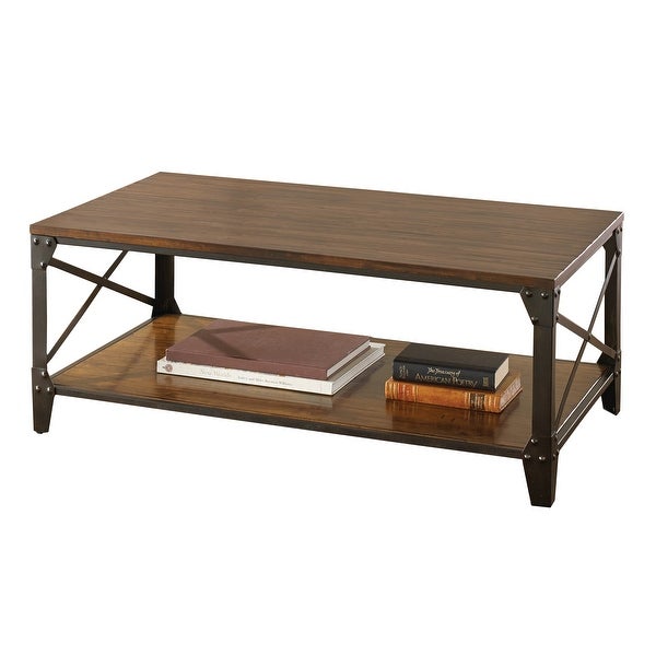 Carbon Loft Fischer Brown Solid Birch and Iron Rustic Coffee Table