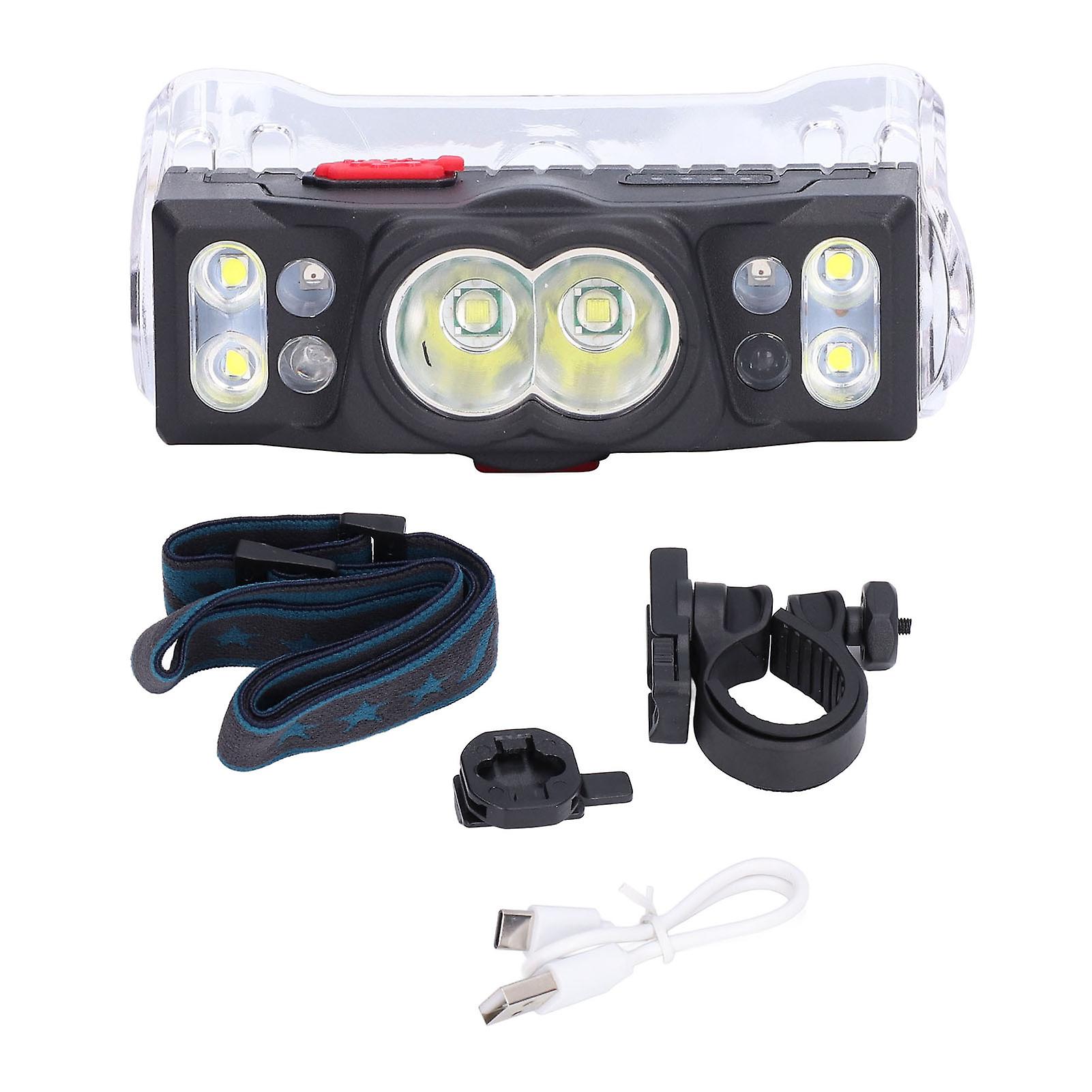 Led Headlamp Mini Rechargeable Head Lamp Intelligent Sensoring Flashlight Waterproof Usb Charging With Power Display Magnet