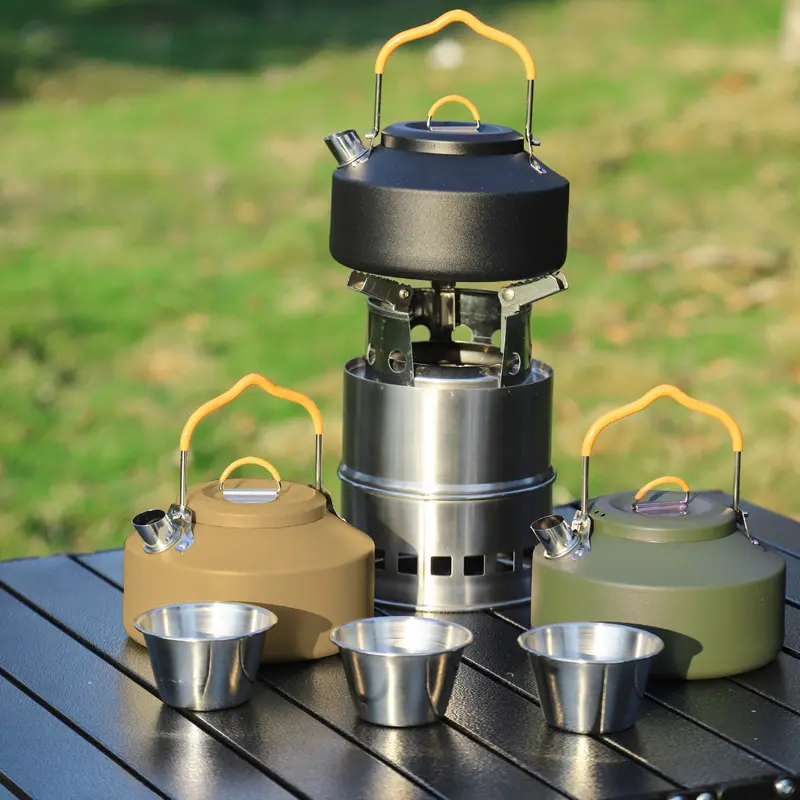 Johold Outdoor 304 stainless steel kettle camping foldable portable kettle camping hiking trip teapot