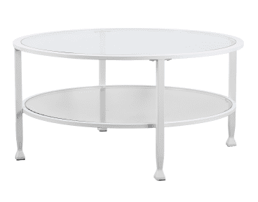 Southern Enterprises Jaymes Metal / Glass Round Cocktail Table