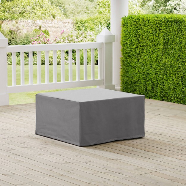 Outdoor Square Table amp Ottoman Furniture Cover Gray Crosley