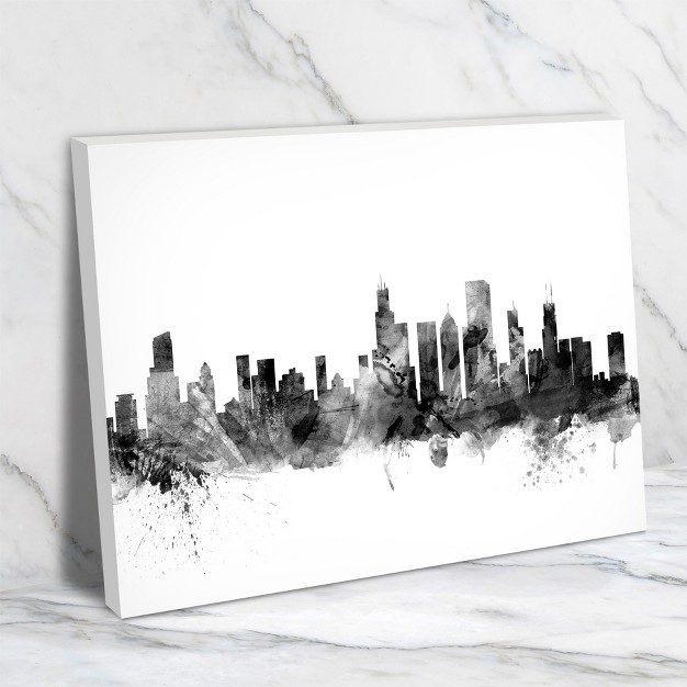 Americanflat Modern Minimalist Chicago Illinois Skyline New 1 By Michael Tompsett Wrapped Canvas