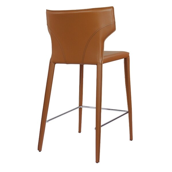 Adoro Mid-century Modern Wingback Leather Counter Stool - Contract Grade