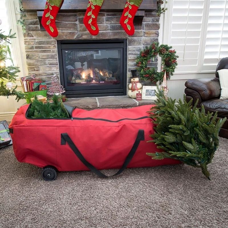 Northlight Red Wheeled Christmas Tree Storage Bag