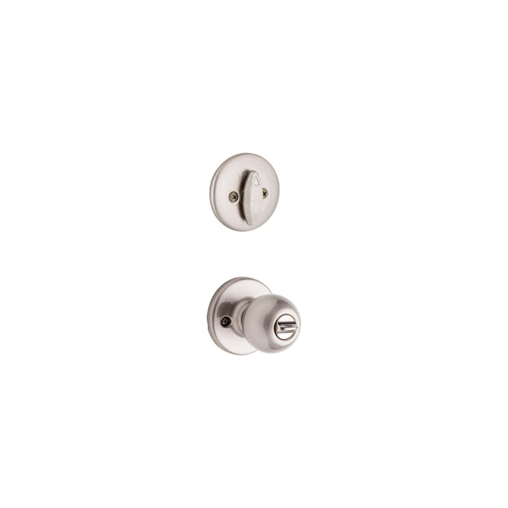 Satin Nickel Polo Door Knob and Single Cylinder Deadbolt Set ;