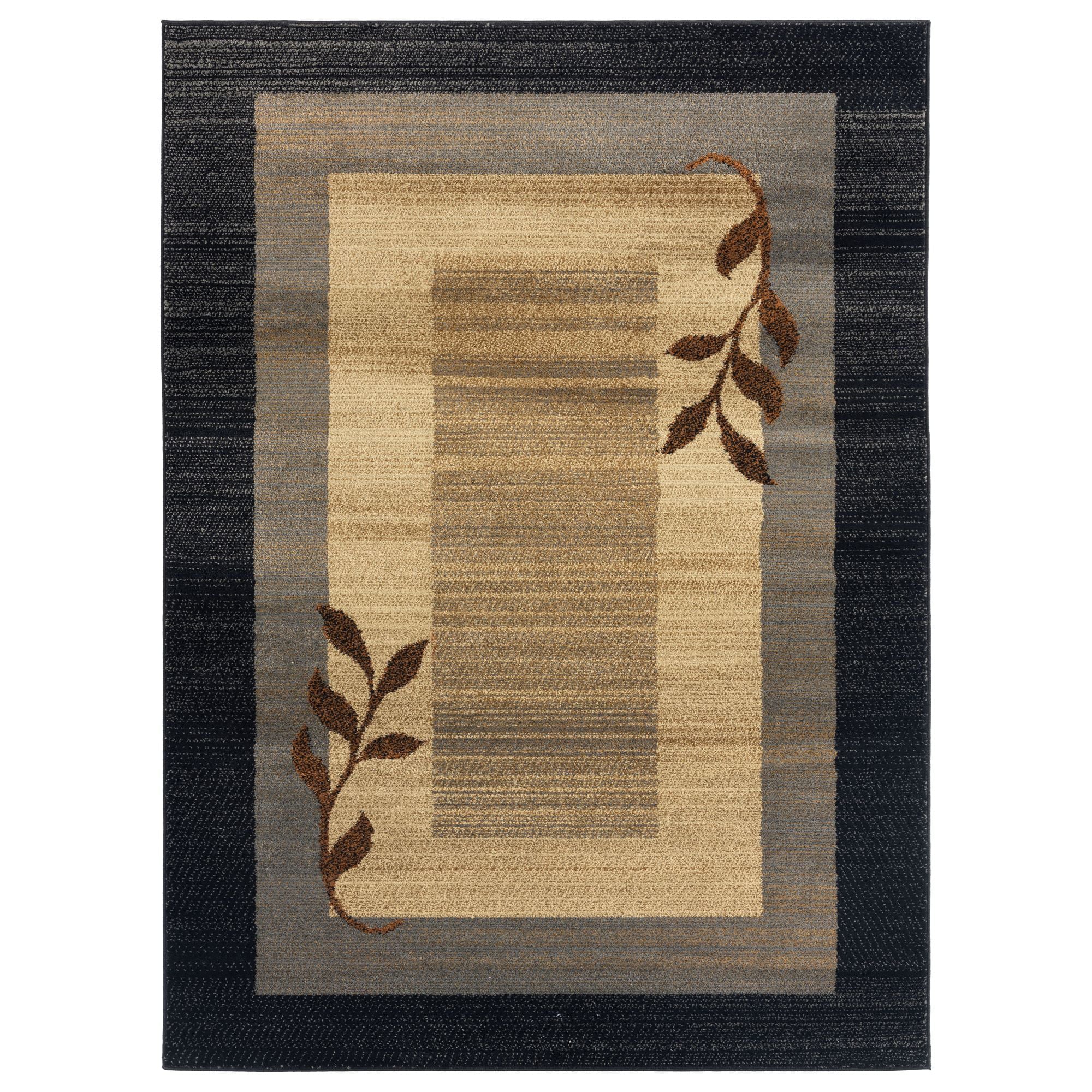 Home Dynamix Royalty Clover Contemporary Geometric Border Area Rug, Black/Blue, 43x62