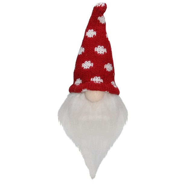 Red And White Santa Gnome With Polka Dot Hat Tabletop Christmas Decoration