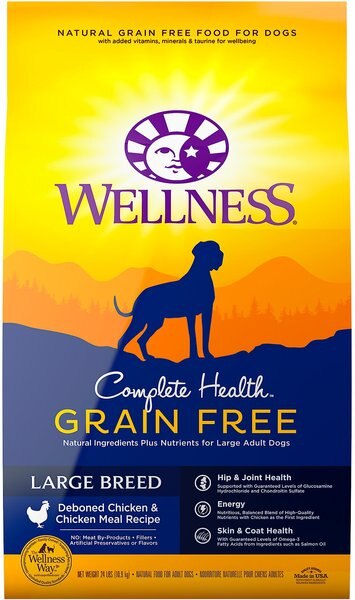 Wellness Grain-Free Complete Health Large Breed Adult Deboned Chicken and Chicken Meal Recipe Dry Dog Food