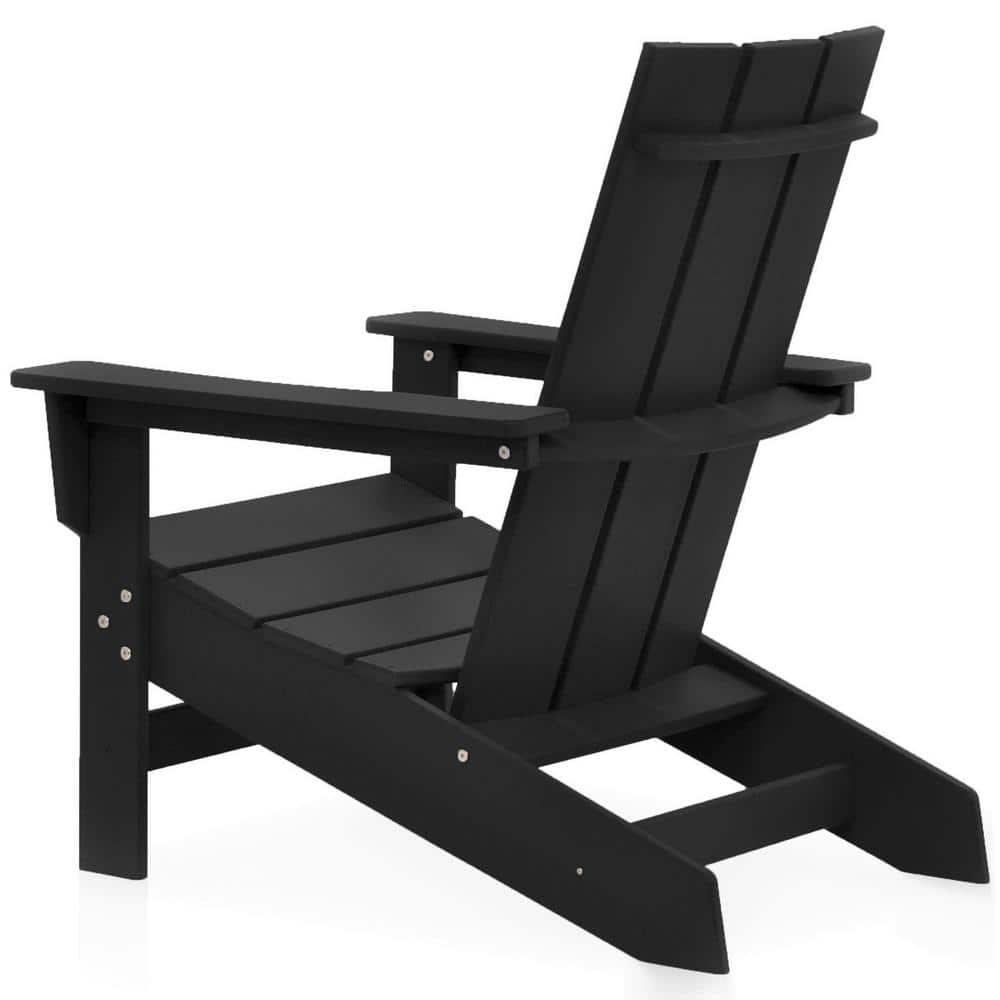 DUROGREEN Aria Black Recycled Plastic Modern Adirondack Chair