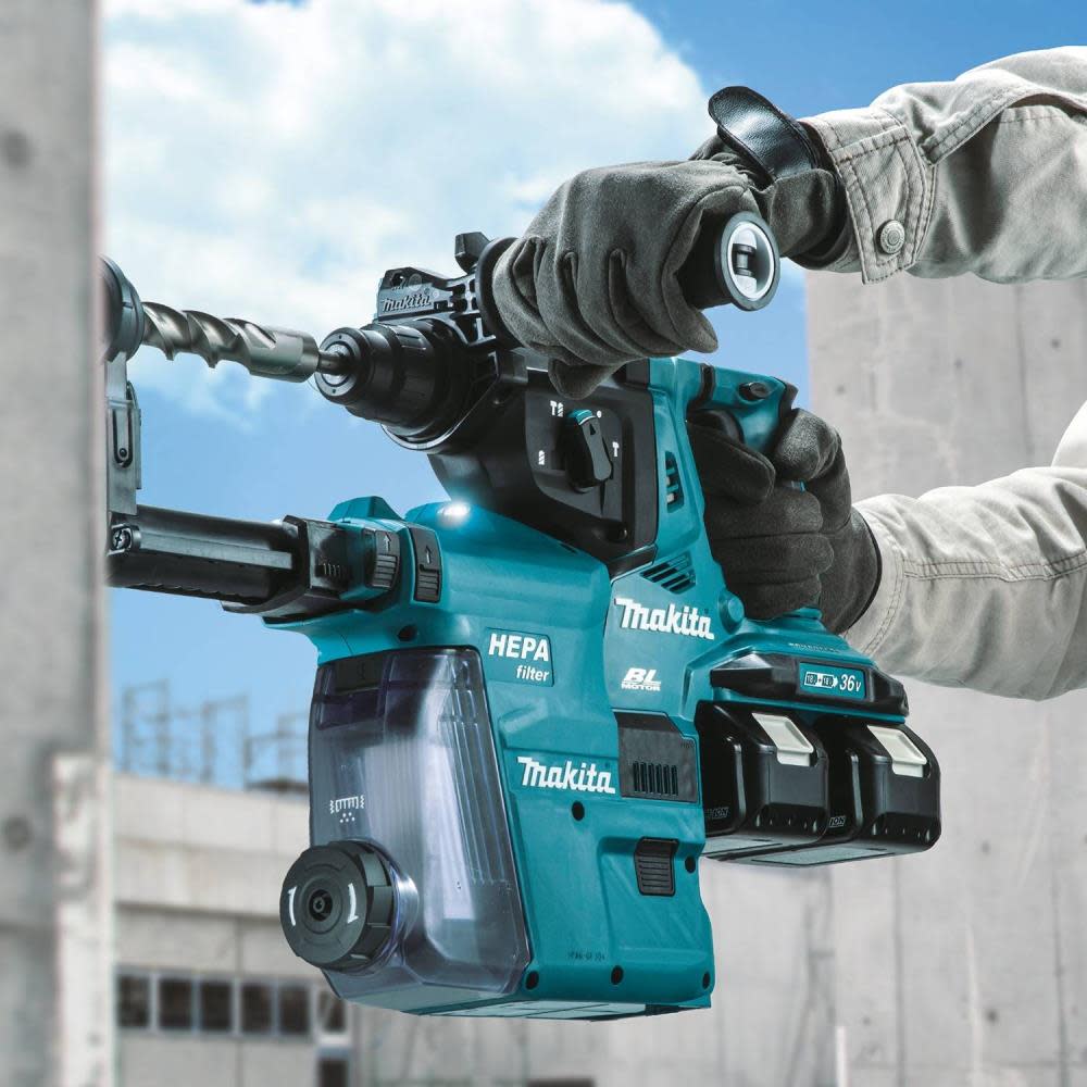 18V X2 LXT? (36V) Brushless Cordless 1-1/8 In. AVT? Rotary Hammer Kit， Accepts SDS-Plus Bits w/ HEPA Dust Extractor (5.0Ah) ;