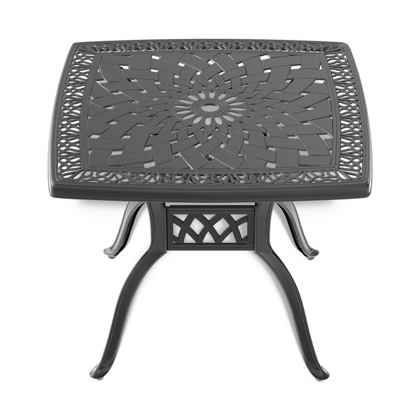 35.43 in. Black Square Cast Aluminum Outdoor Dining Table