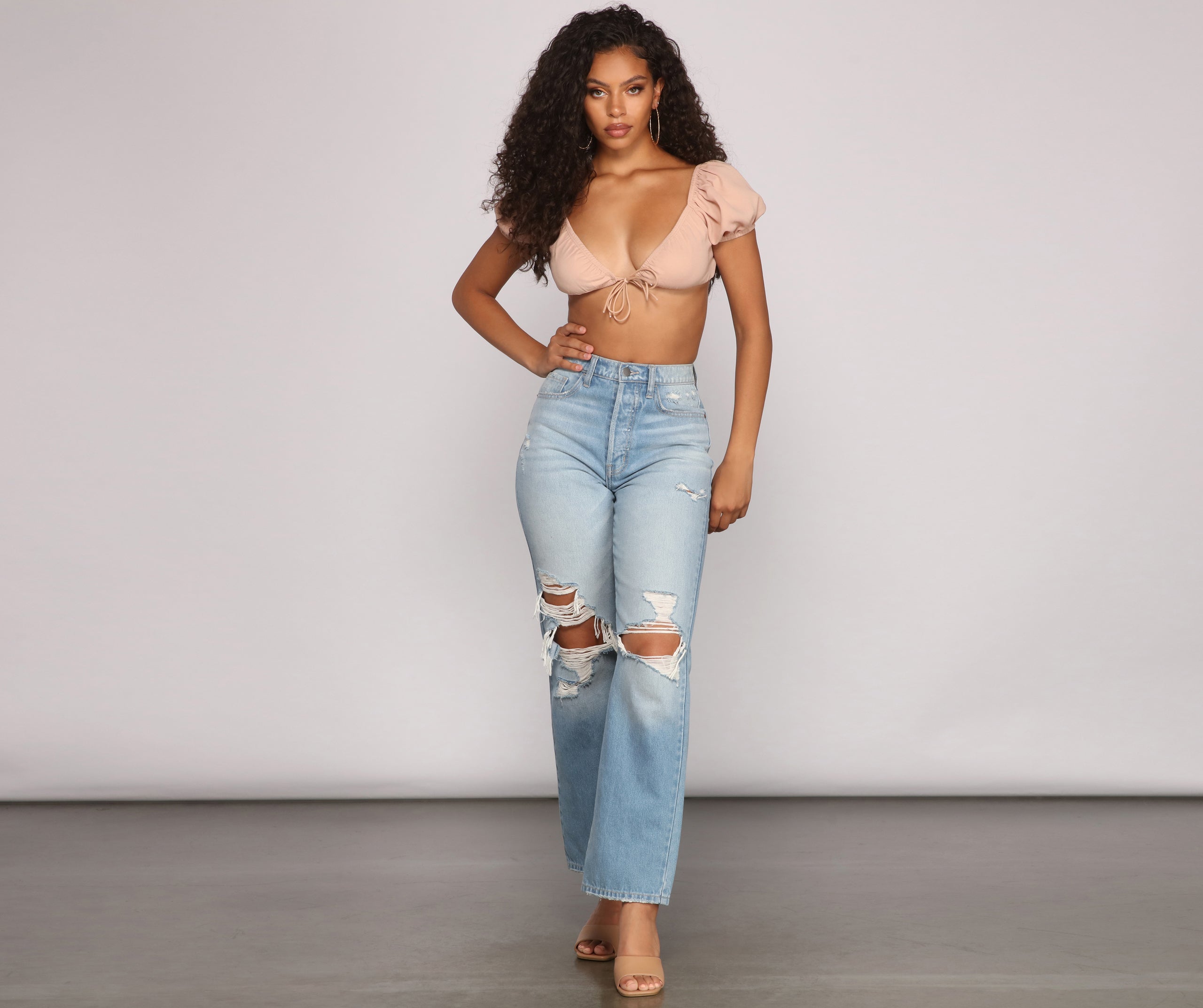 Effortlessly On-Trend Puff Sleeve Crop Top