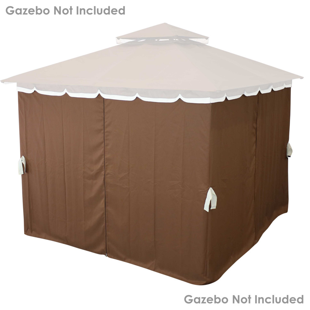 Sunnydaze 10  x27x10  x27Gazebo 4 Piece Polyester Sidewall Set   Contemporary   Gazebos   by Sunnydaze Decor  Houzz