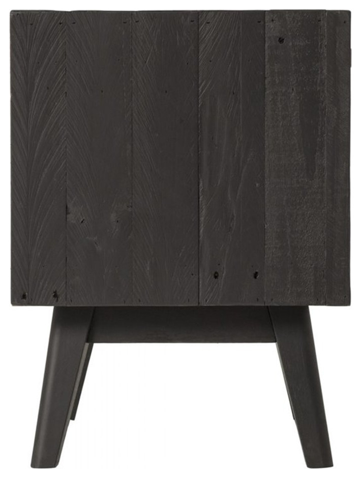 Home Square Storage End Table in Natural and Black   Set of 2   Midcentury   Side Tables And End Tables   by Homesquare  Houzz