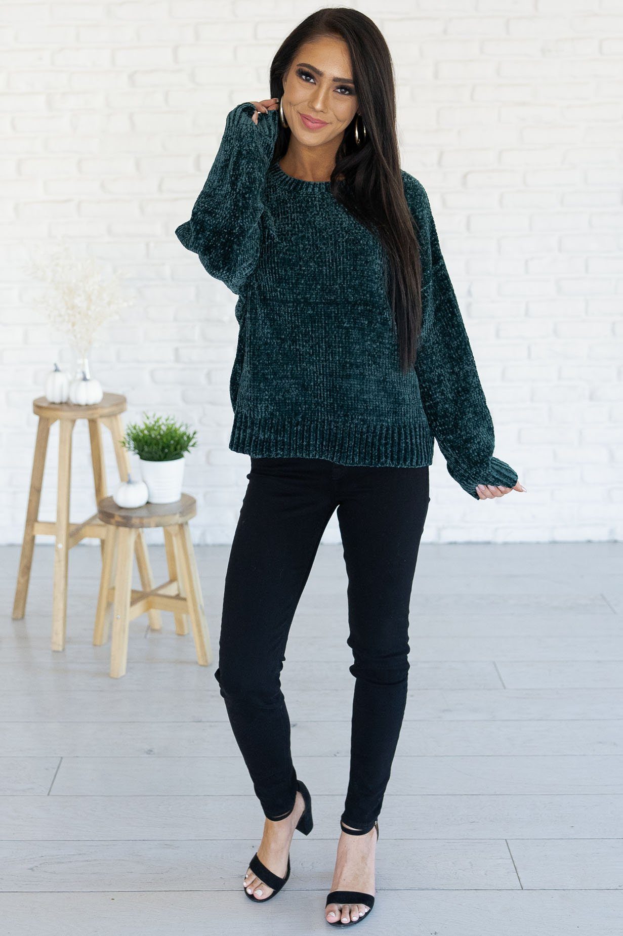 Fall Beauty Modest Chenille Sweater