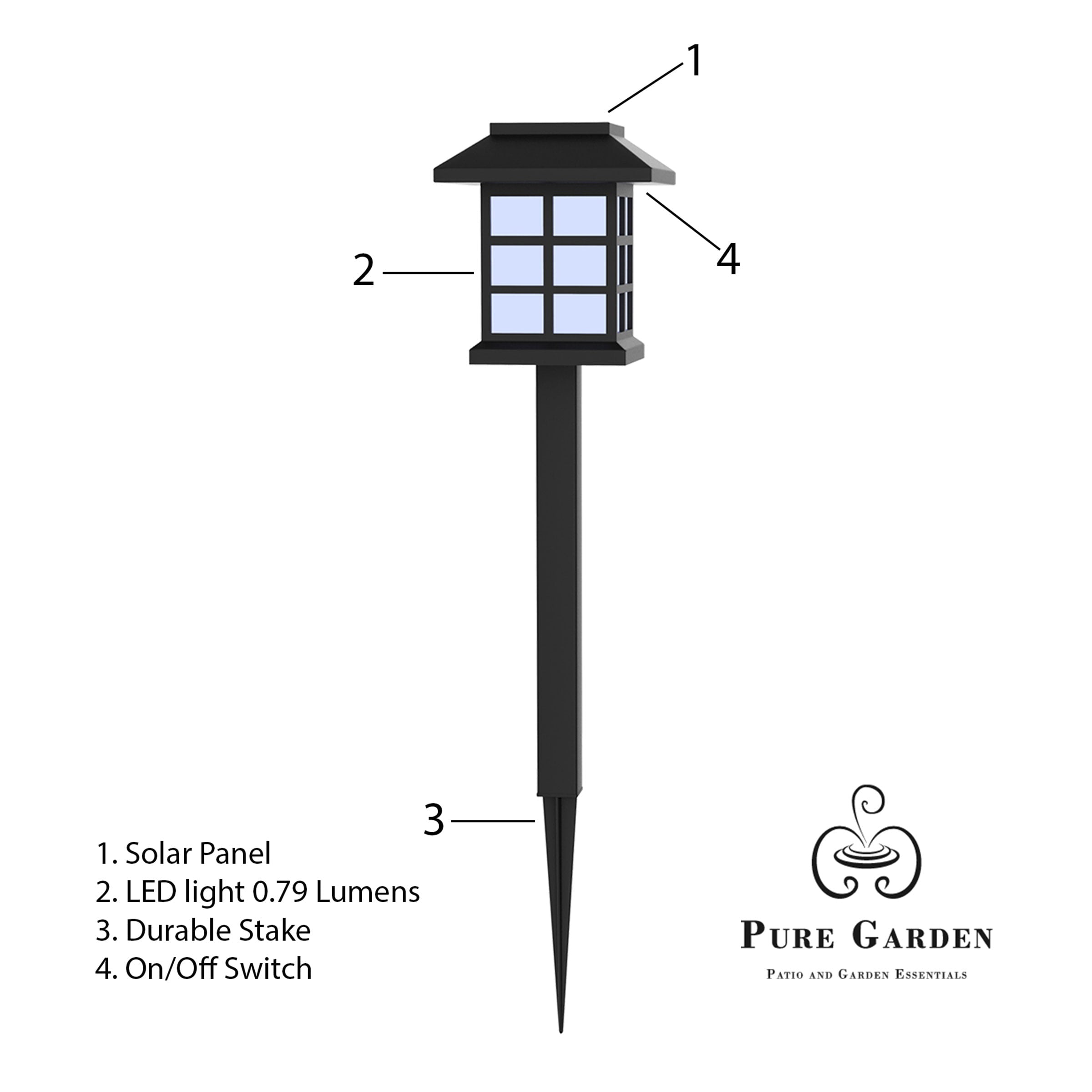 Solar Powered Lights- Pure Garden (Set of 6)