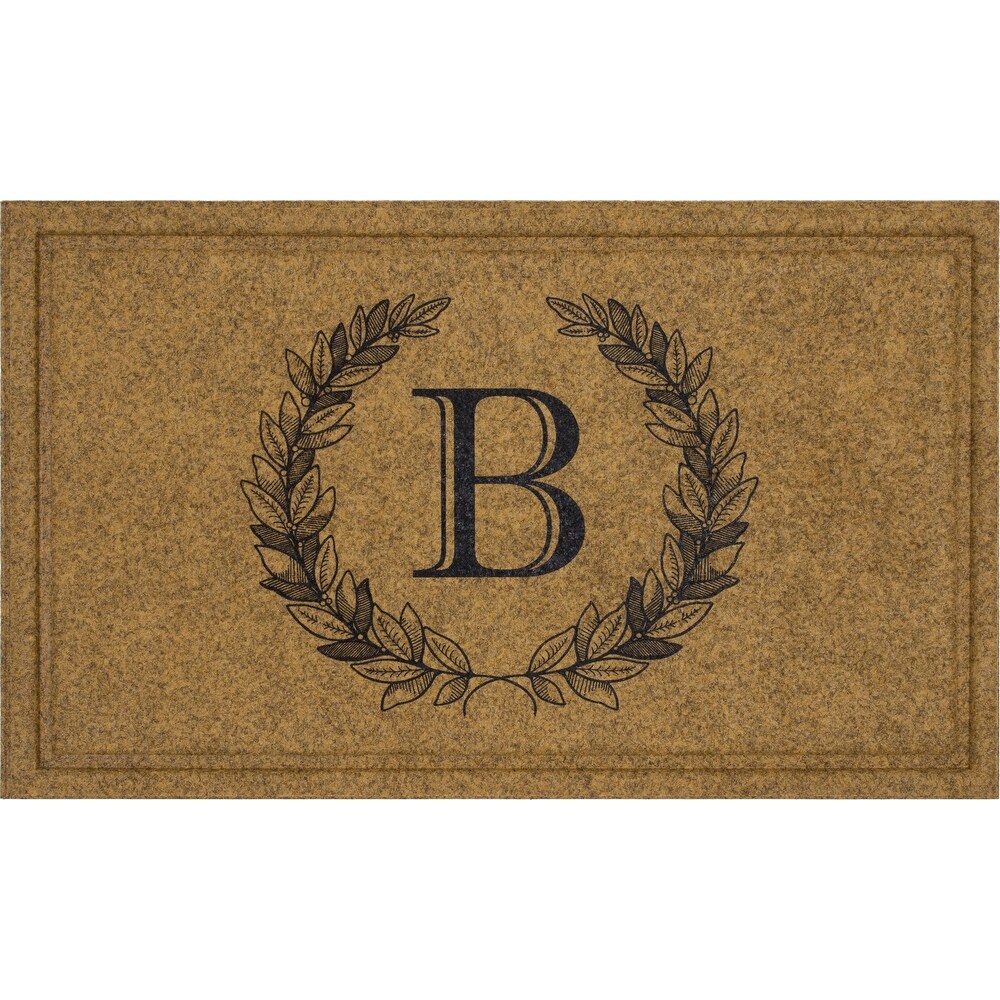 Mohawk Home Monogram Initial Faux Coir Door Mat