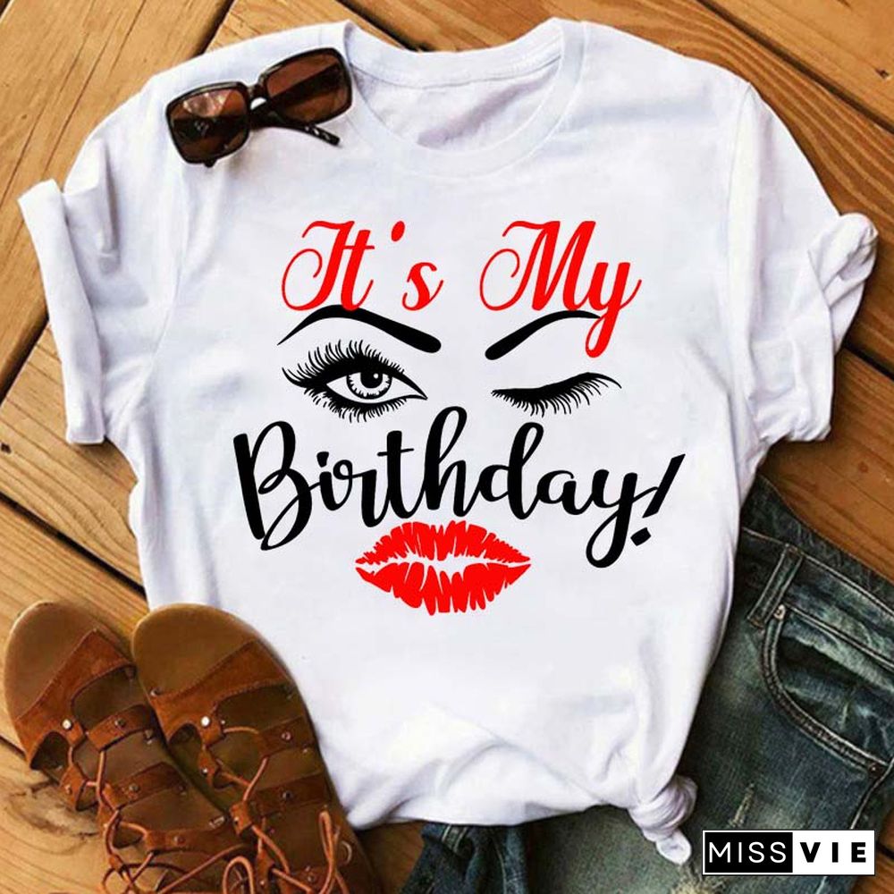 Maycaur New Fashion Birthday Tshirts Leopard Eyes Graphic Printed Women Black T-shirt Short Sleeve Ladies Tops Tee Birthday Gift