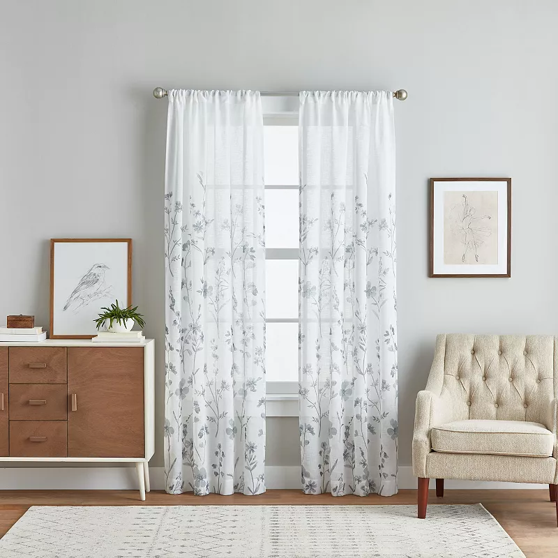 Curtainworks Pandora Sheer Rod Pocket Window Curtain Set