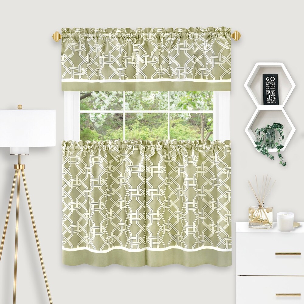 Arlington Curtain Tier and Valance Set   58x24/58x13