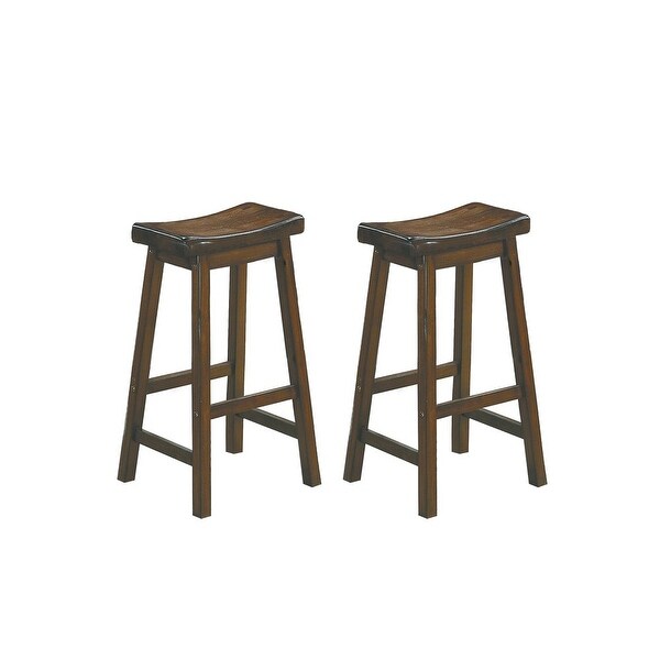 Gering Wood Saddle Seat Pub Height Barstool (Set of 2)， 29