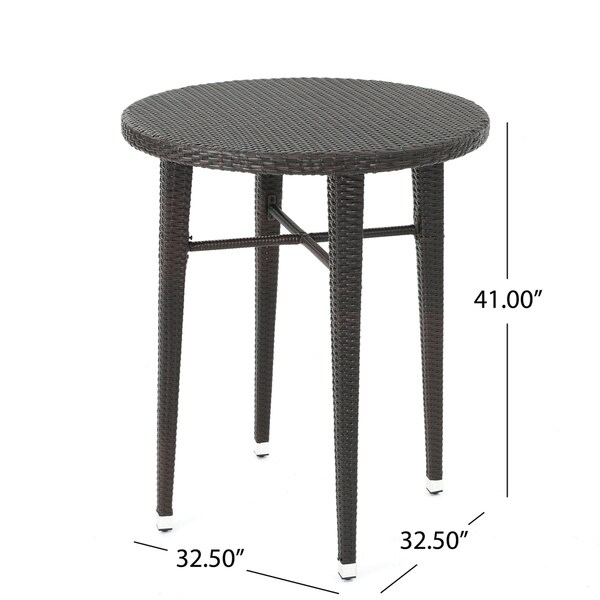 Dominica Outdoor 32inch Round Wicker Bar Table by Christopher Knight Home