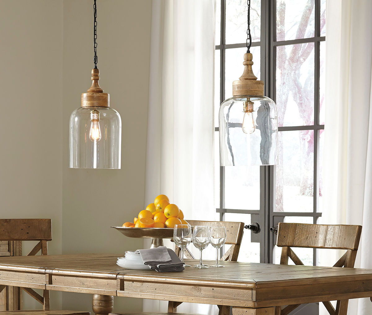 Faiz Transparent Glass Pendant Light