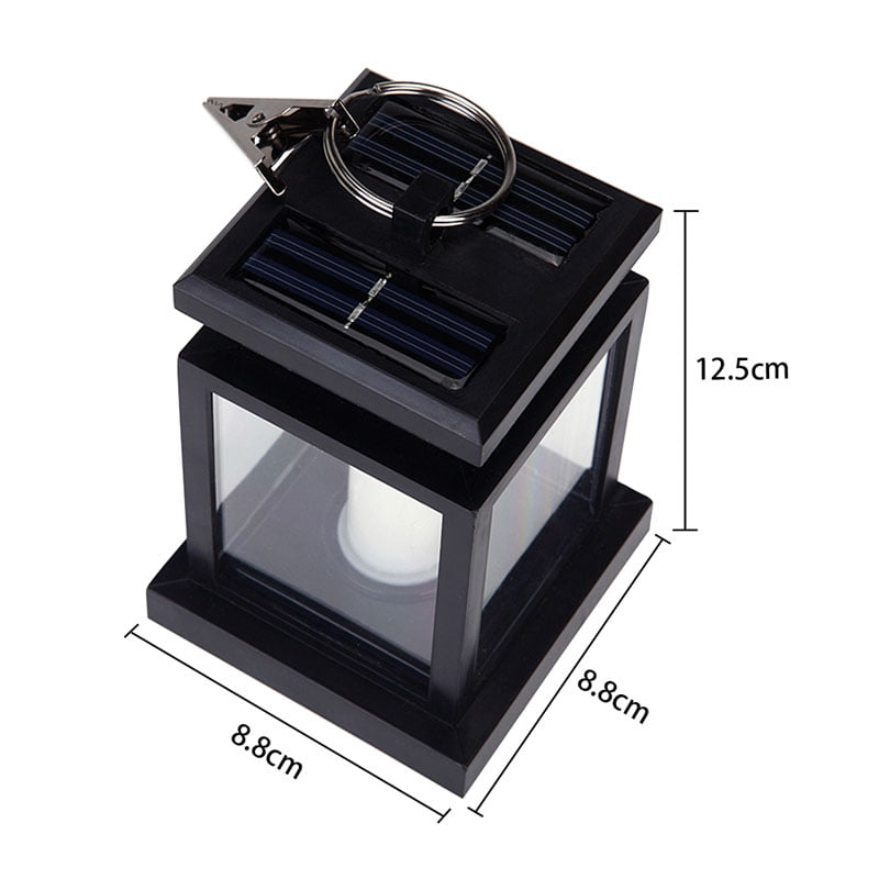 Topchances Vintage Solar Outdoor Hanging Lanterns Waterproof LED Solar Powered Lamp， Black (2 Pack)