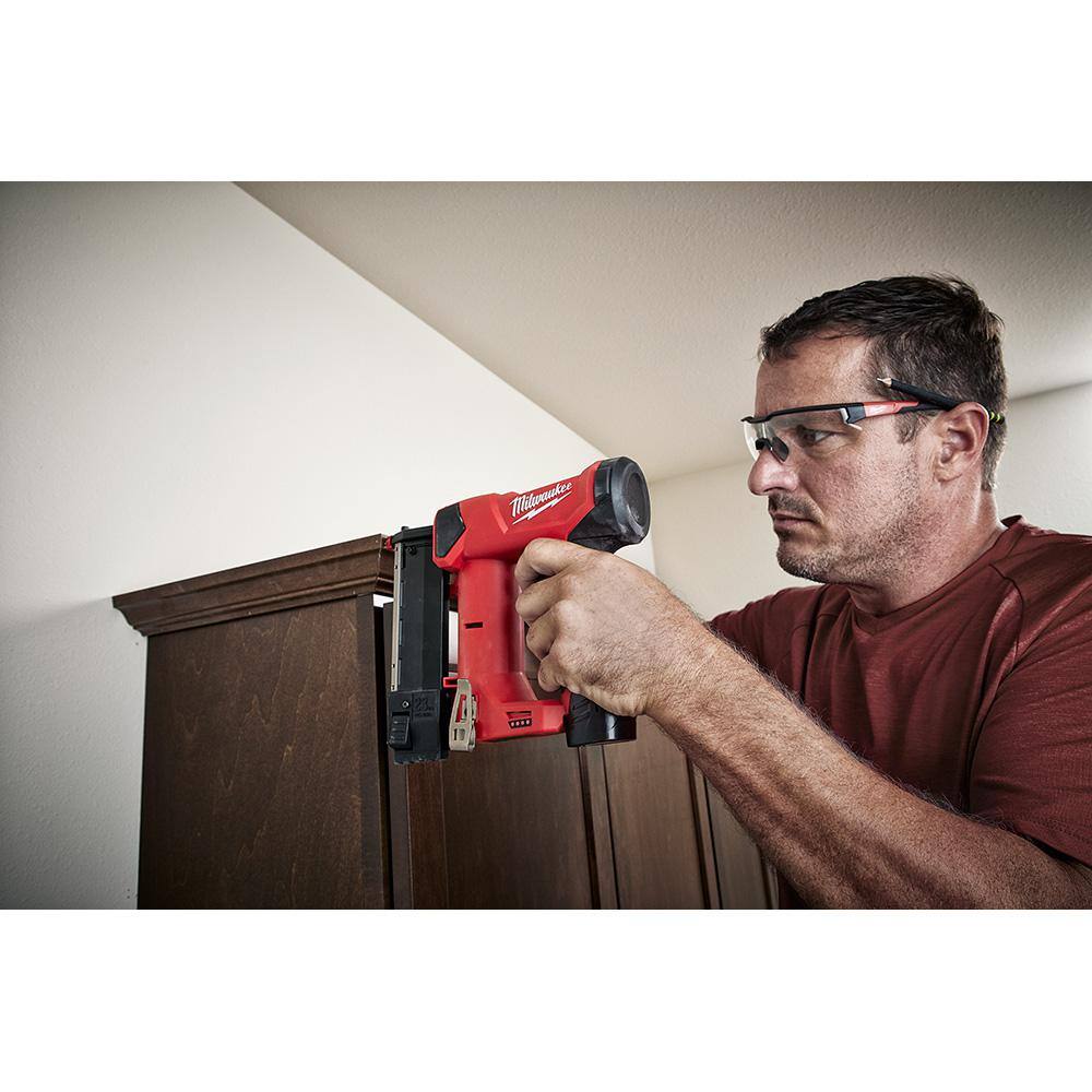 MW M12 12-Volt 23-Gauge Lithium-Ion Cordless Pin Nailer Kit with M12 12-Volt Lithium-Ion Cordless Oscillating Multi-Tool 2540-21-2426-20