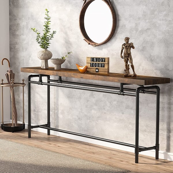 70.9 Inches Console Sofa Table for Living Room， Wood Entryway Table