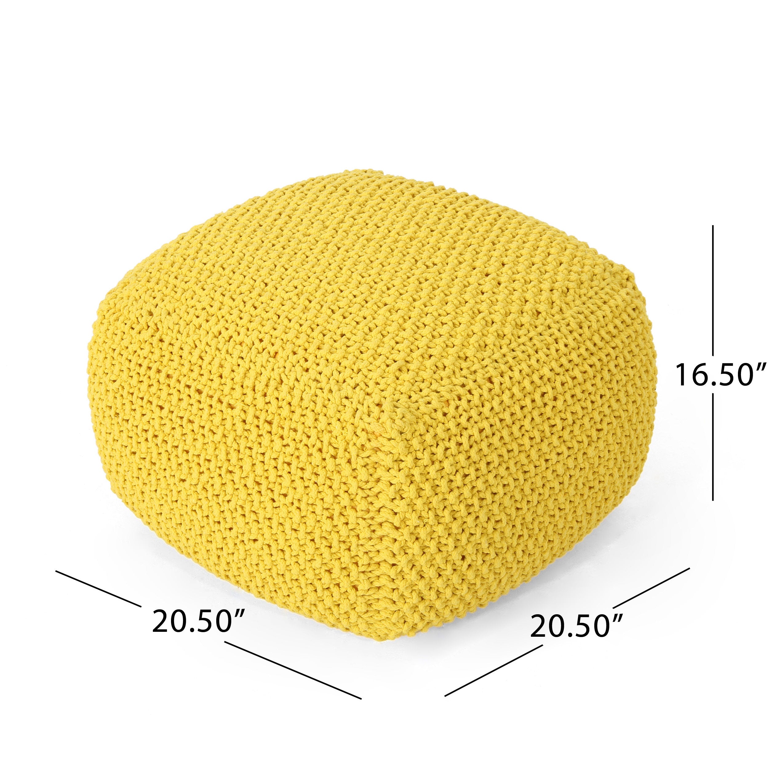 Lucy Knitted Cotton Square Pouf