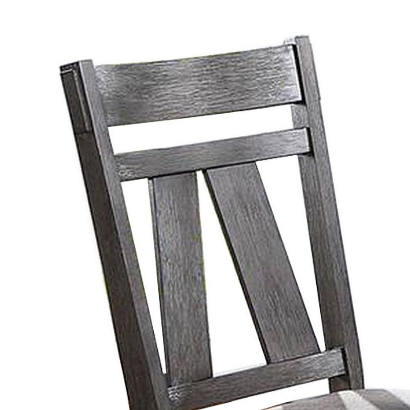 Lexi 24 Inch Dining Side Chair， Padded Seat， Set of 2， Gray， Dark Brown