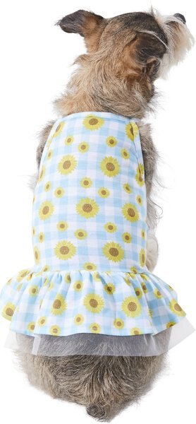 Frisco Sunflower Gingham Dog and Cat Dress