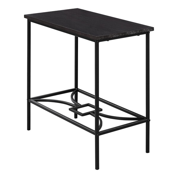 Accent Table， Side， End， Narrow， Small， 2 Tier， Living Room， Bedroom， Metal， Laminate， Contemporary， Modern