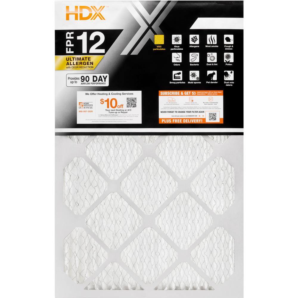 HDX 20 in. x 30 in. x 1 in. Elite Allergen Pleated Air Filter FPR 12 61201.012030