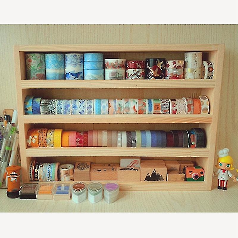 3 Ties Desktop Storage Rack Mini Tabletop Bookcase File Holder Making Tape Storage Display Shelf Do