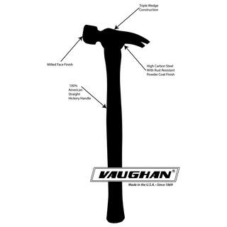 Vaughan 28 oz. Milled Face Framing Hammer 18 in. Hardwood handle 606M