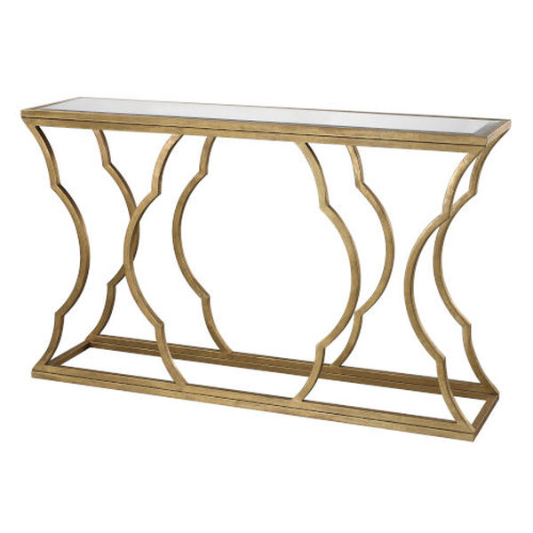 Monroe Antique Gold Leaf Console