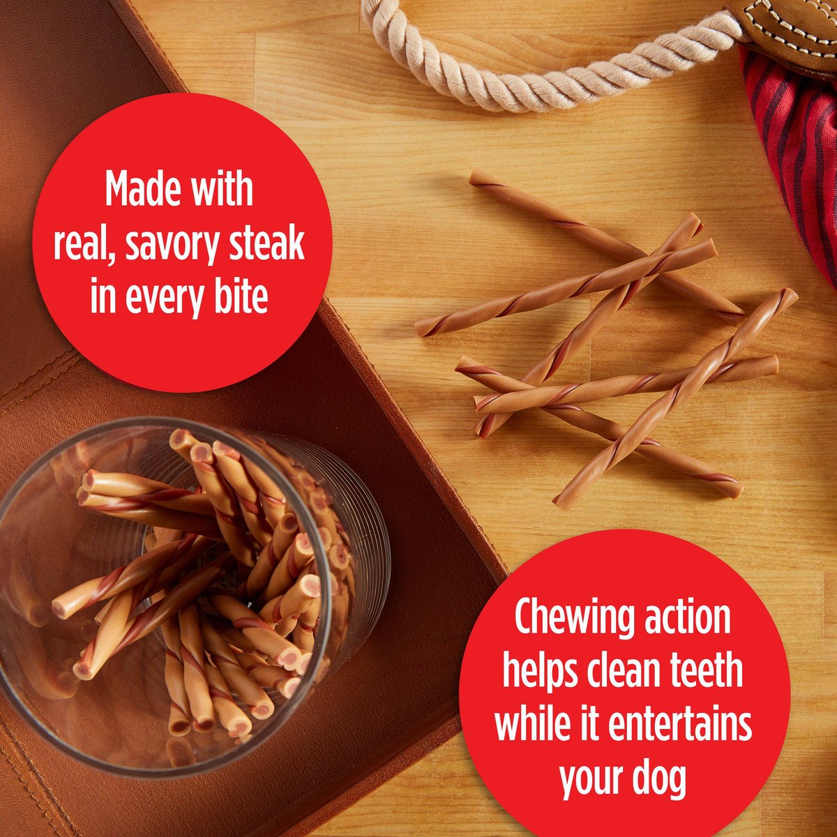 Milk-Bone Flavor Twists Chews What's Steak'n Bacon Dog Treats