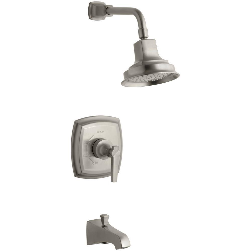 KOHLER Margaux Single-Handle 1-Spray 2.5 GPM Tub and Shower Faucet with Lever Handle in Vibrant Brushed Nickel K-TS16225-4-BN