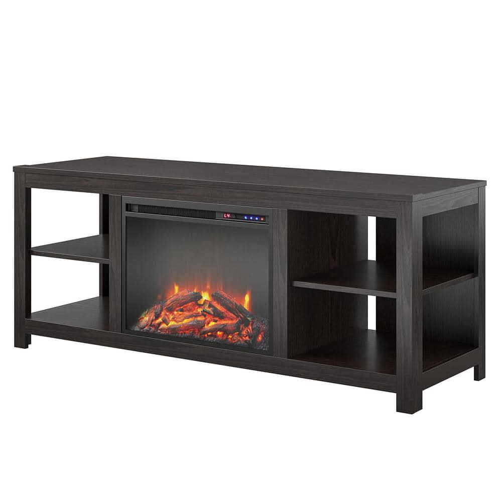 Ameriwood Home Eagle Hollow 5961 in Freestanding Electric Fireplace TV Stand in Espresso Fits TVs Up to 74 in