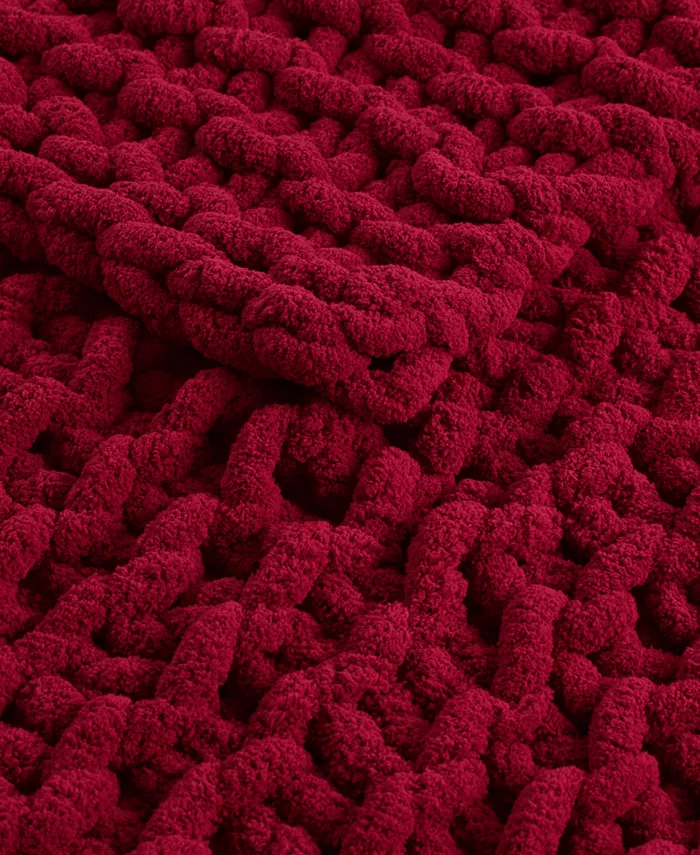 Madison Park Chunky-Knit Chenille Throw， 50