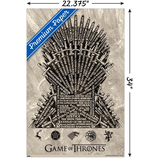 Trends International Game Of Thrones Iron Throne Unframed Wall Poster Prints