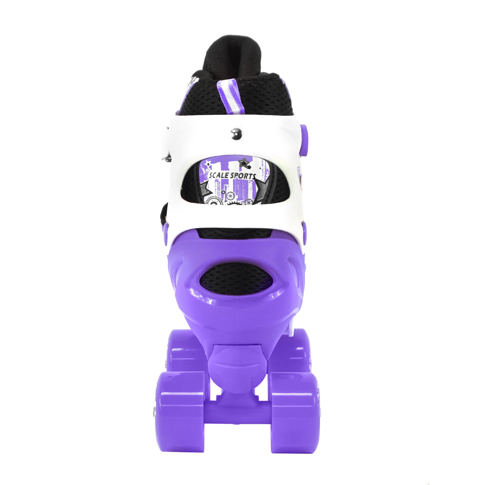 Adjustable Purple Quad Roller Skates For Kids Large Sizes