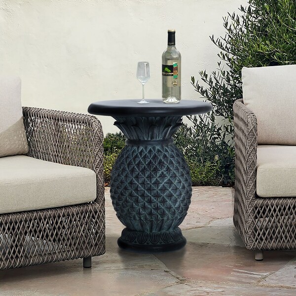 Grey MgO Pineapple Outdoor Side Table